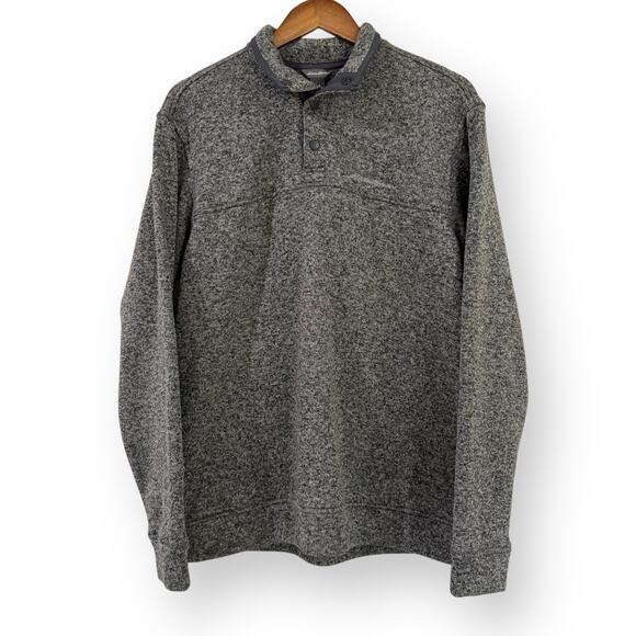 Eddie Bauer Other - Eddie Bauer Radiator 1/4 Snap Mock Pullover Sweater Fleece Mens L Gray Heather